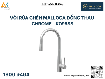 Vòi rửa chén Malloca nóng lạnh dây rút Inox 304 - K095SS